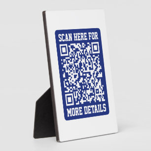 Creëer een scanbare QR-code Navy Blue (bewerkbaa Fotoplaat