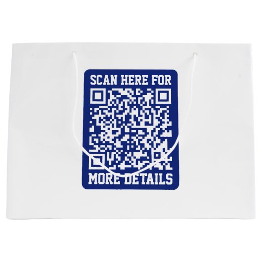 Creëer een scanbare QR-code | Navy Blue (bewerkbaa Groot Cadeauzakje (Voorkant)
