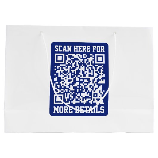 Creëer een scanbare QR-code | Navy Blue (bewerkbaa Groot Cadeauzakje (Achterkant)