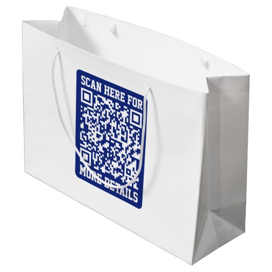 Creëer een scanbare QR-code | Navy Blue (bewerkbaa Groot Cadeauzakje (Achterkant Gekanteld)