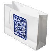 Creëer een scanbare QR-code | Navy Blue (bewerkbaa Groot Cadeauzakje (Voorkant Gekanteld)