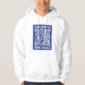 Creëer een scanbare QR-code | Navy Blue (bewerkbaa Hoodie (Voorkant)
