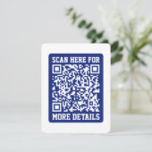 Creëer een scanbare QR-code | Navy Blue (bewerkbaa Informatiekaartje (Staand voorkant)