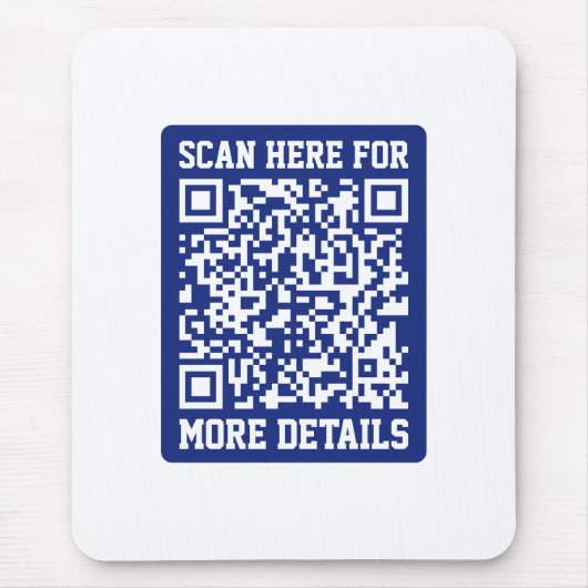 Creëer een scanbare QR-code | Navy Blue (bewerkbaa Muismat (Voorkant)