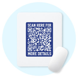 Creëer een scanbare QR-code | Navy Blue (bewerkbaa Muismat