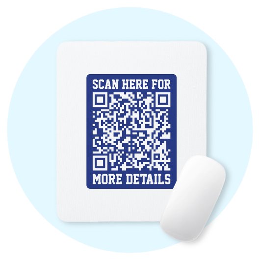 Creëer een scanbare QR-code | Navy Blue (bewerkbaa Muismat