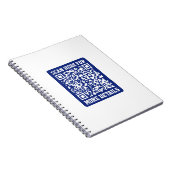 Creëer een scanbare QR-code | Navy Blue (bewerkbaa Notitieboek (Rechterzijde)