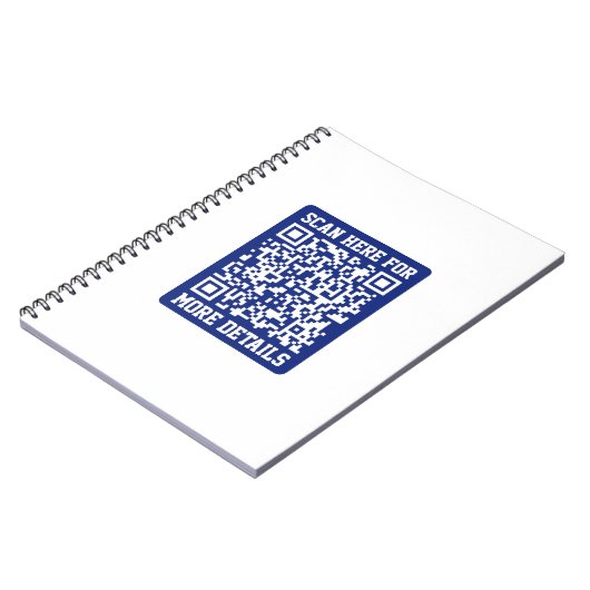Creëer een scanbare QR-code | Navy Blue (bewerkbaa Notitieboek (Linkerzijde)