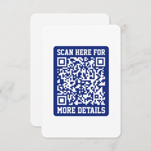 Creëer een scanbare QR-code | Navy Blue (bewerkbaa Notitiekaartje (Voorkant / Achterkant)