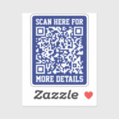 Creëer een scanbare QR-code | Navy Blue (bewerkbaa Sticker (Vel)