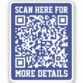 Creëer een scanbare QR-code | Navy Blue (bewerkbaa Sticker (Voorkant)
