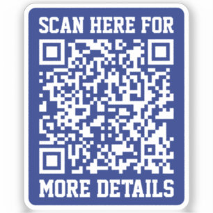 Creëer een scanbare QR-code   Navy Blue (bewerkbaa Sticker