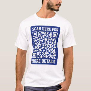 Creëer een scanbare QR-code   Navy Blue (bewerkbaa T-shirt