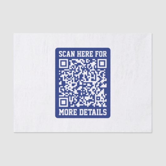 Creëer een scanbare QR-code | Navy Blue (bewerkbaa Tissuepapier (Voorkant)