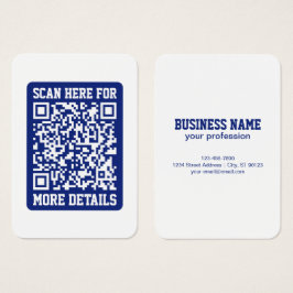 Creëer een scanbare QR-code | Navy Blue (bewerkbaa Visitekaartje