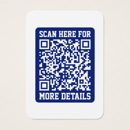 Creëer een scanbare QR-code | Navy Blue (bewerkbaa Visitekaartje (Voorkant)