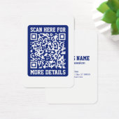 Creëer een scanbare QR-code | Navy Blue (bewerkbaa Visitekaartje (Bureau)