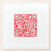 Creëer een scanbare rode (bewerkbare) QR-code Glazen Onderzetter (Voorkant)