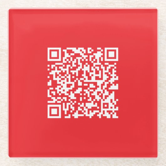 Creëer een scanbare rode (bewerkbare) QR-code Glazen Onderzetter (Voorkant)