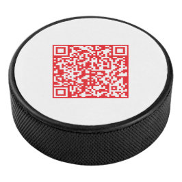 Creëer een scanbare rode (bewerkbare) QR-code Hockey Puck