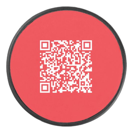 Creëer een scanbare rode (bewerkbare) QR-code Hockey Puck (Voorkant)