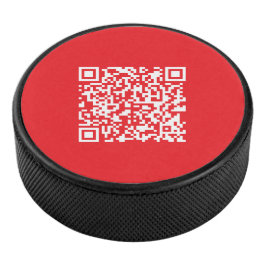 Creëer een scanbare rode (bewerkbare) QR-code Hockey Puck