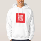 Creëer een scanbare rode (bewerkbare) QR-code Hoodie (Voorkant)