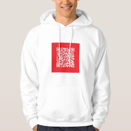 Creëer een scanbare rode (bewerkbare) QR-code Hoodie (Voorkant)