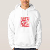 Creëer een scanbare rode (bewerkbare) QR-code Hoodie (Voorkant)