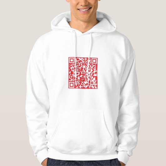 Creëer een scanbare rode (bewerkbare) QR-code Hoodie (Voorkant)