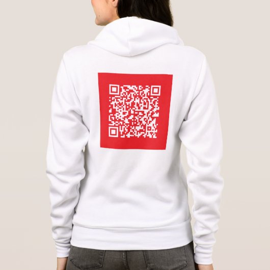 Creëer een scanbare rode (bewerkbare) QR-code Hoodie (Achterkant)