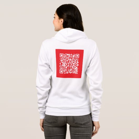 Creëer een scanbare rode (bewerkbare) QR-code Hoodie (Achterkant volledig)