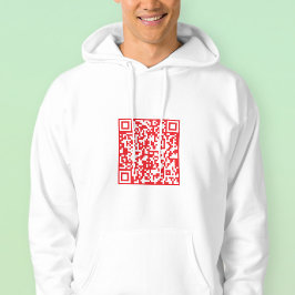 Creëer een scanbare rode (bewerkbare) QR-code Hoodie