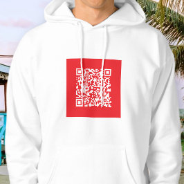 Creëer een scanbare rode (bewerkbare) QR-code Hoodie