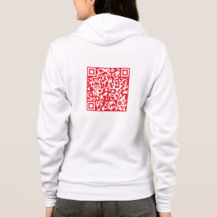Creëer een scanbare rode (bewerkbare) QR-code Hoodie