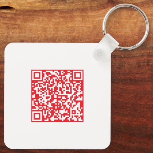Creëer een scanbare rode (bewerkbare) QR-code Sleutelhanger (Achterkant)