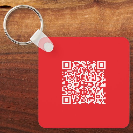 Creëer een scanbare rode (bewerkbare) QR-code Sleutelhanger (Voorkant)