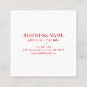 Creëer een scanbare rode (bewerkbare) QR-code Vierkante Visitekaartje (Achterkant)