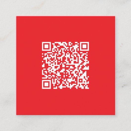 Creëer een scanbare rode (bewerkbare) QR-code Vierkante Visitekaartje (Voorkant)