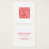Creëer een scanbare rode (bewerkbare) QR-code Vierkante Visitekaartjes (Voorkant /achterkant)