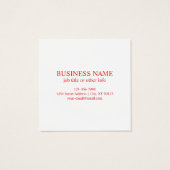 Creëer een scanbare rode (bewerkbare) QR-code Vierkante Visitekaartjes (Achterkant)