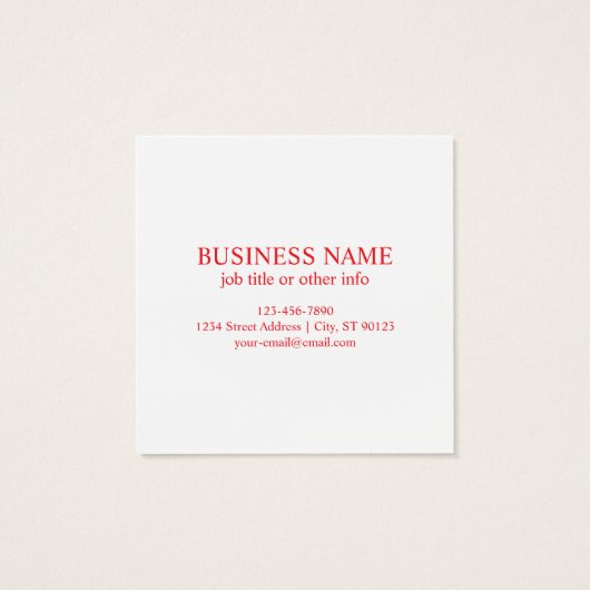 Creëer een scanbare rode (bewerkbare) QR-code Vierkante Visitekaartjes (Achterkant)