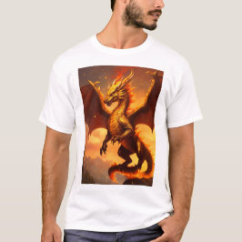 Creëer Een schattige en pluizige gouden en vuurdra T-shirt