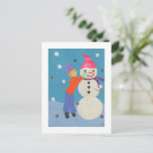 Creëer een sneeuwman briefkaart (Staand voorkant)