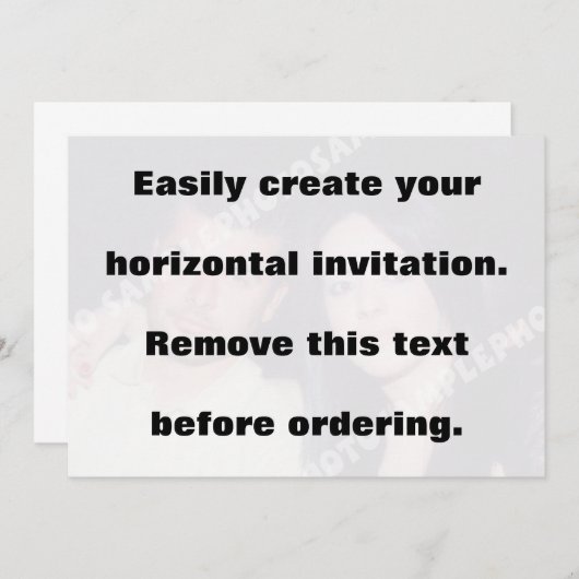 Creëer eenvoudig uw horizontale fotouitnodiging kaart (Voorkant / Achterkant)