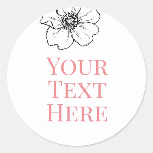 creëer eigen afbeelding tekst sticker roze baby sh (Voorkant)