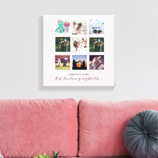 Creëer Eigen BFF-foto-inktcadeaus - kwallen okt Canvas Afdruk (Insitu (Woonkamer))