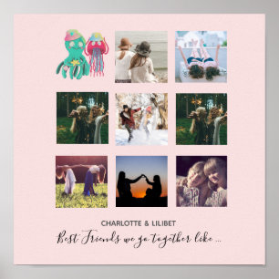 Creëer Eigen BFF-foto-inktcadeaus - kwallen okt Poster