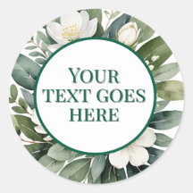 creëer eigen bruiloft sticker witte bloem eucalypt