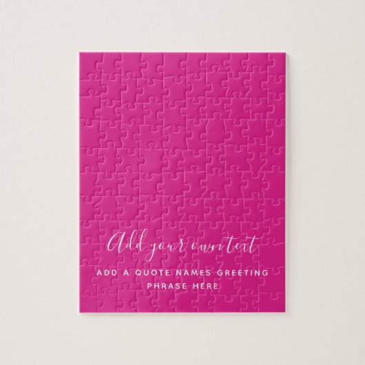 Creëer Eigen CERISE PINK Aangepaste tekst Legpuzzel (Verticaal)